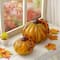 Glitzhome® Short Glass Pumpkin, Multicolor Stripes